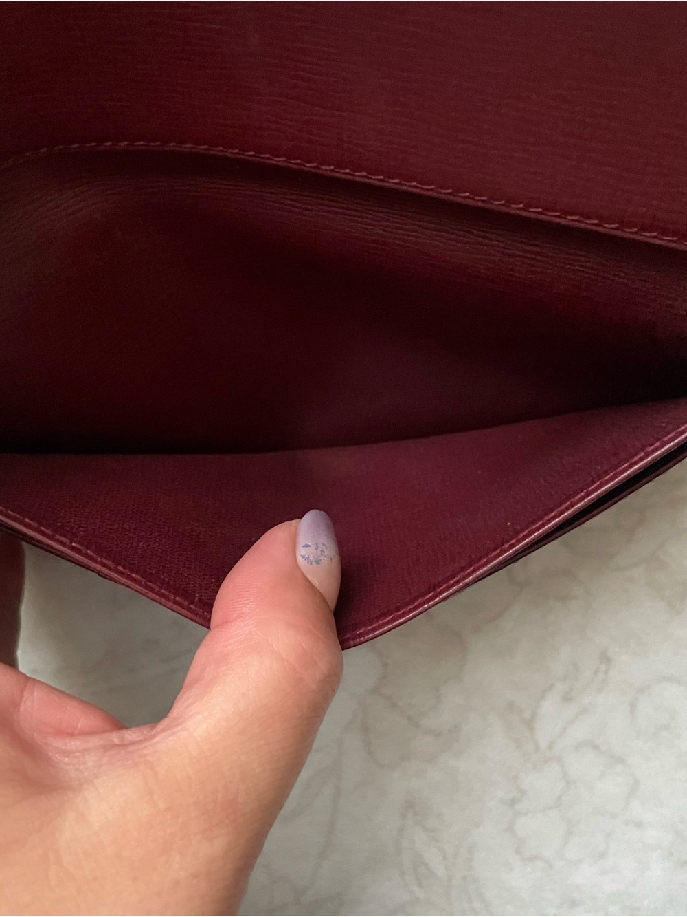 Authentic Vintage Cartier Leather Long Wallet with Gold Corner Accents - Picture 9 of 10